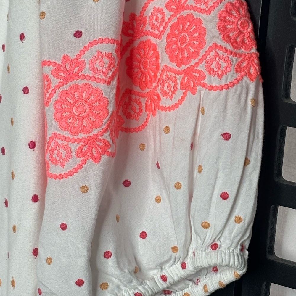🤍LOFT White Midi Dress Pink Lace Accents Lined Comfy Soft Cotton Blend M🤍 - Picture 3 of 12
